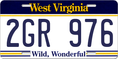 WV license plate 2GR976