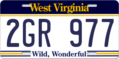 WV license plate 2GR977