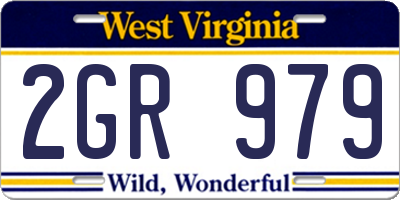 WV license plate 2GR979