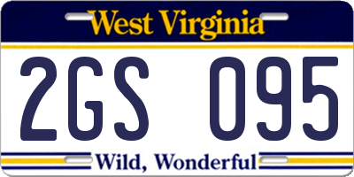 WV license plate 2GS095