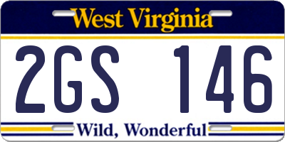 WV license plate 2GS146