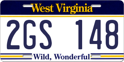 WV license plate 2GS148