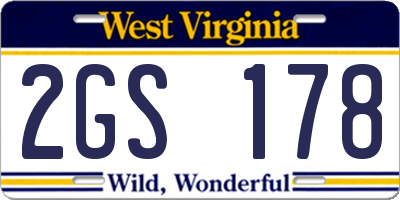 WV license plate 2GS178