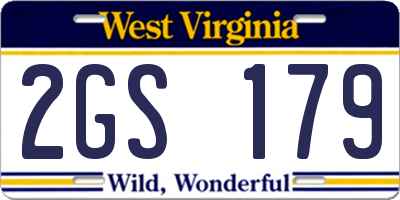 WV license plate 2GS179
