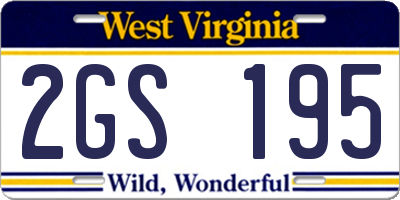 WV license plate 2GS195