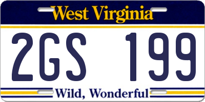 WV license plate 2GS199