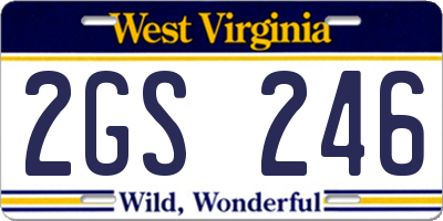 WV license plate 2GS246
