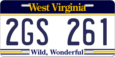 WV license plate 2GS261