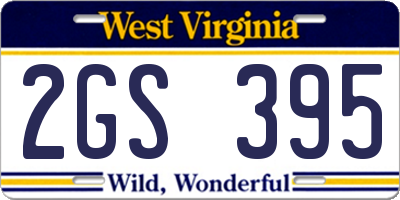 WV license plate 2GS395
