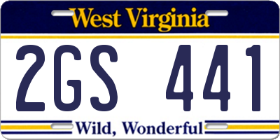 WV license plate 2GS441