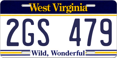 WV license plate 2GS479