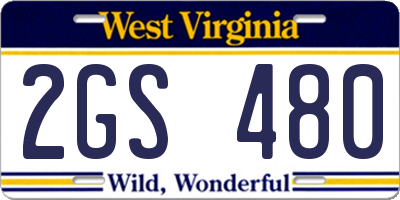 WV license plate 2GS480