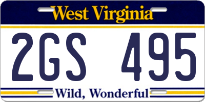 WV license plate 2GS495
