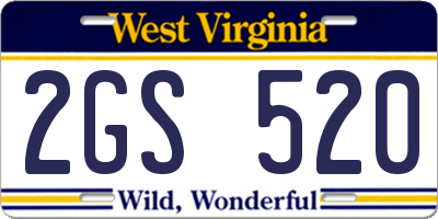 WV license plate 2GS520