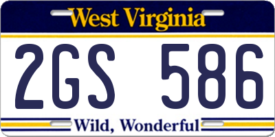 WV license plate 2GS586