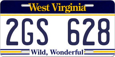 WV license plate 2GS628