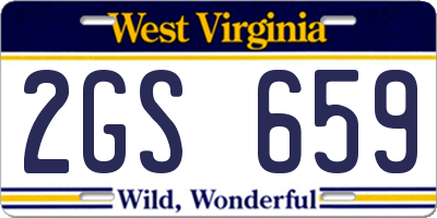 WV license plate 2GS659