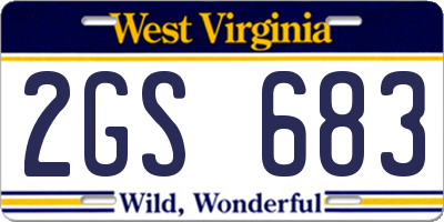 WV license plate 2GS683