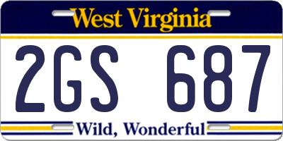 WV license plate 2GS687