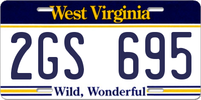 WV license plate 2GS695