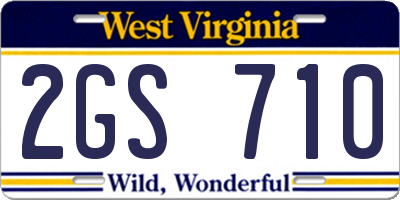WV license plate 2GS710