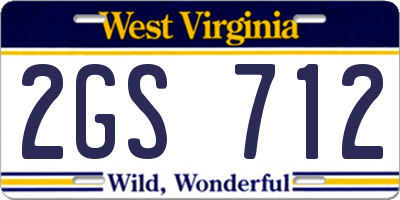 WV license plate 2GS712