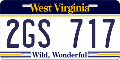 WV license plate 2GS717
