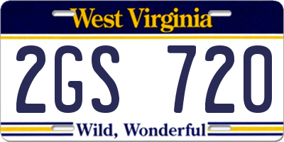 WV license plate 2GS720