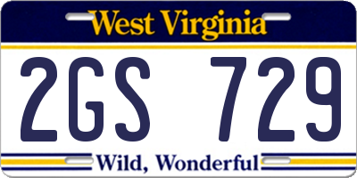 WV license plate 2GS729