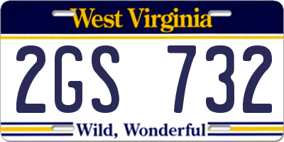 WV license plate 2GS732