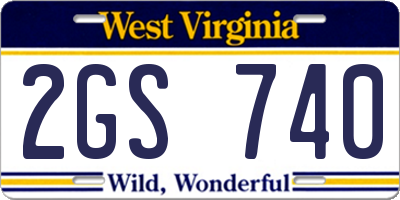 WV license plate 2GS740