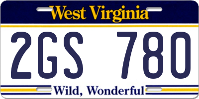 WV license plate 2GS780