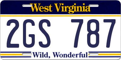 WV license plate 2GS787