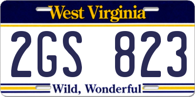 WV license plate 2GS823