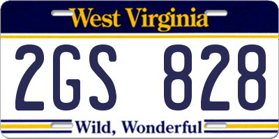 WV license plate 2GS828