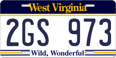 WV license plate 2GS973