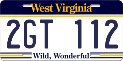 WV license plate 2GT112