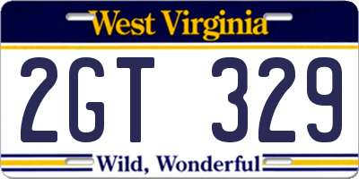 WV license plate 2GT329