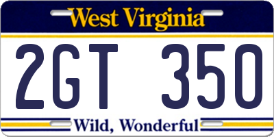 WV license plate 2GT350