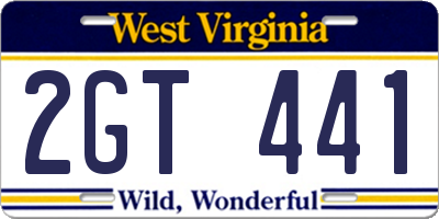 WV license plate 2GT441