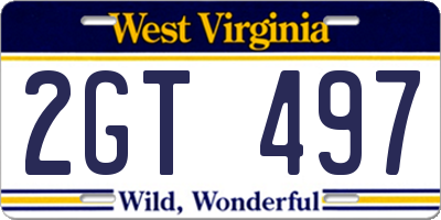WV license plate 2GT497
