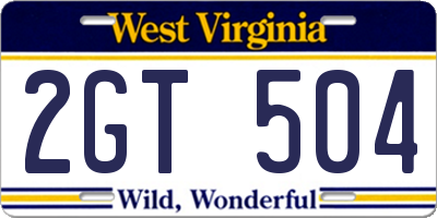 WV license plate 2GT504