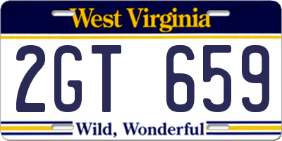 WV license plate 2GT659