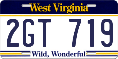 WV license plate 2GT719