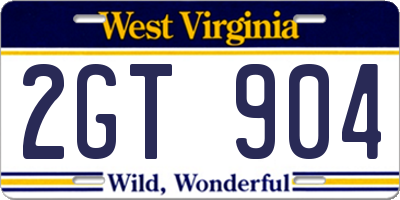 WV license plate 2GT904