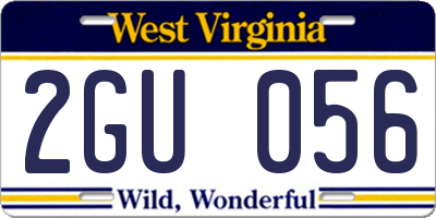 WV license plate 2GU056