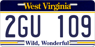 WV license plate 2GU109