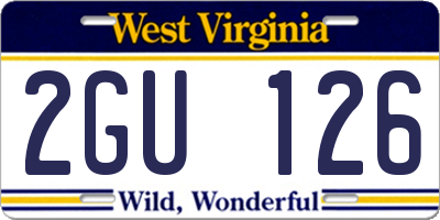 WV license plate 2GU126