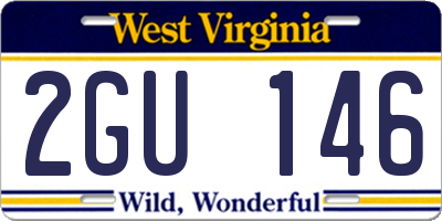 WV license plate 2GU146