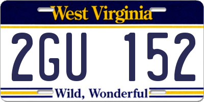 WV license plate 2GU152